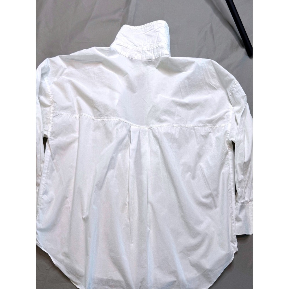 Zara Basic White Oversized Button Down Shirt Long Sleeve Cotton Poplin Large - Picture 10 of 12